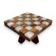 Dolls House Checkered Coffee Table Solid Oak Bespoke White Resin 1:12 Furniture