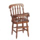 Walnut Victorian High Chair Highchair Miniature Dolls House Nursery Furniture