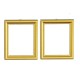 Dolls House 2 Empty Picture Frames with Plexi Glass Plain Gold Photo Accessory