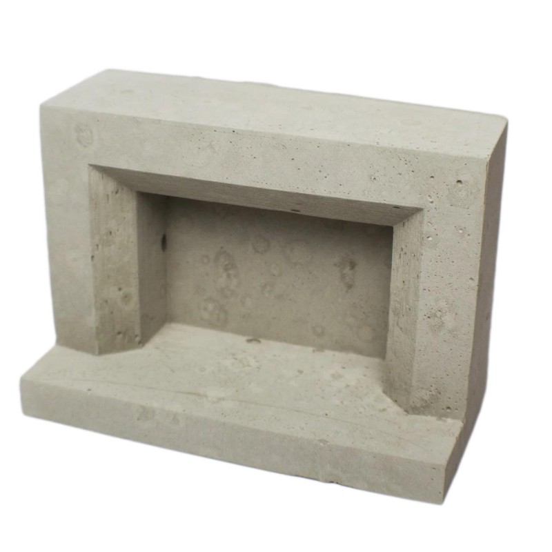 Dolls House Concrete Fireplace Modern Beveled Inset Miniature 1:12 Furniture