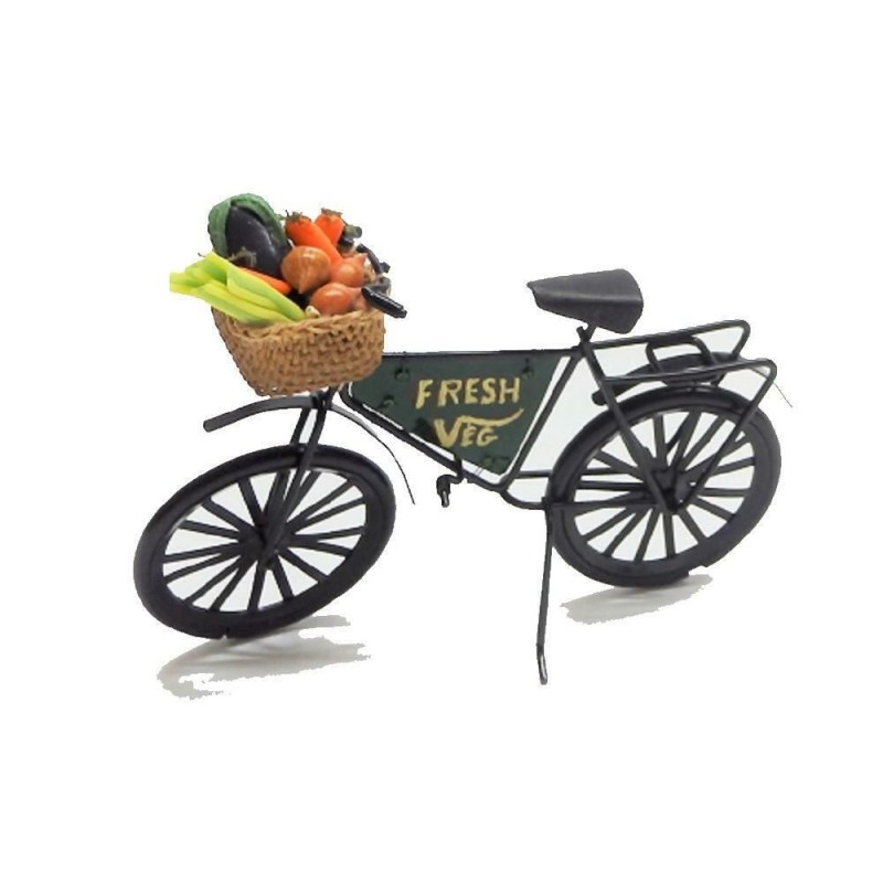 Green Grocers Bicycle Shop Fresh Vegetables Bike 1:12 Dolls House Miniature 