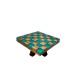 Dolls House Coffee Table Solid Oak Checkered Turquoise Resin Custom Furniture