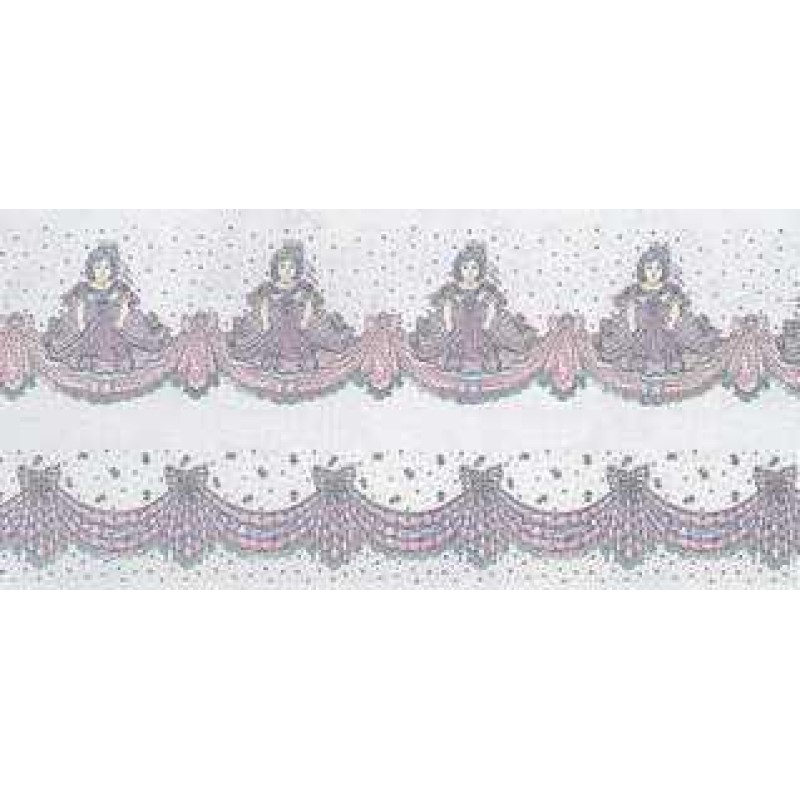 Dolls House Wallpaper Mon Cheri Blue Pink Swags Miniature Print 1:12 Pack of 3