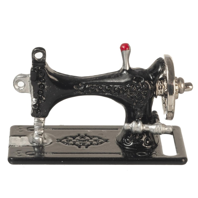 Dolls House Sewing Machine Table Top Hand Crank Black Metal Miniature Accessory