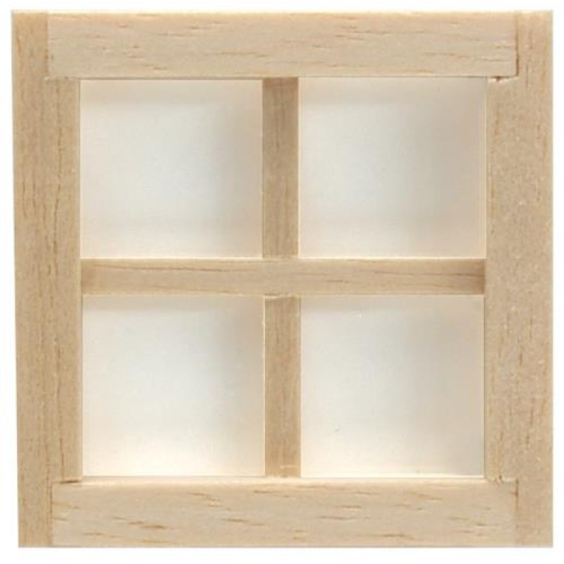 4 Pane Georgian Window 4-Light Wooden Dolls House Miniature 1:24 1/2in Scale