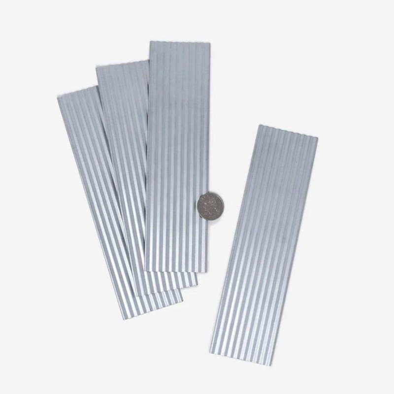 Dolls House Corrugated Tin Roof Panel Siding Metal Building Component Pack of 4