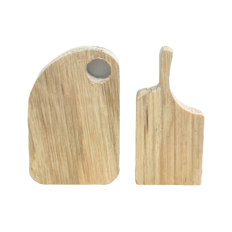 Chopping Cutting Board & Serving Paddle Modern Oak Dolls House Kitchen Accessory