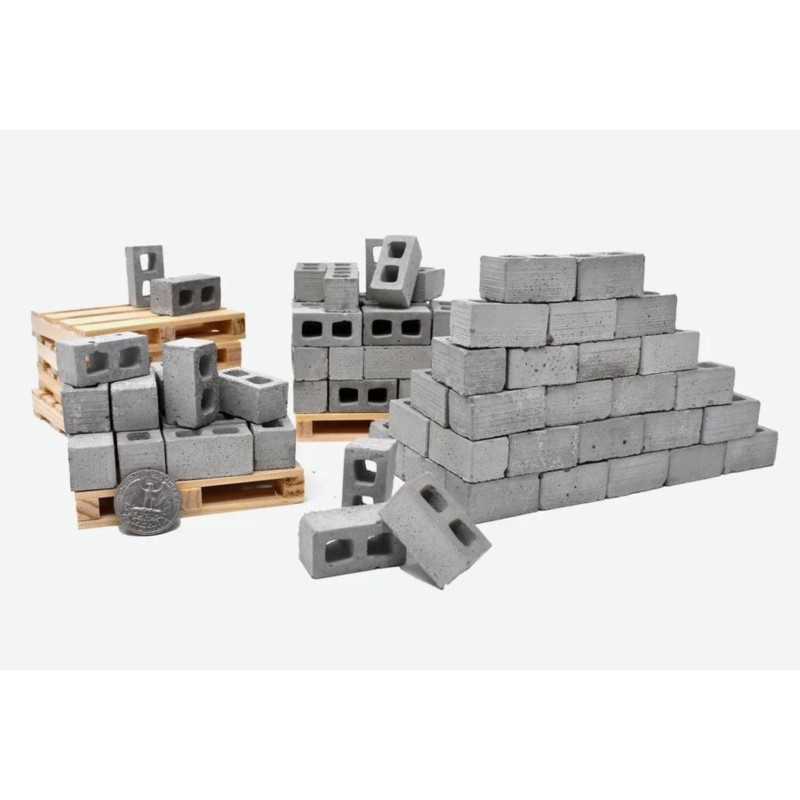 Dolls House 50 Breeze Blocks on Pallet Concrete Classic Cinder Building Supplies