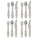 Dolls House Silver Cutlery Set Silverware 1:12 Tableware Dining Room Accessory