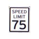 Dolls House 75 Speed Limit US Traffic Sign 1:12 Scale Miniature Road Accessory