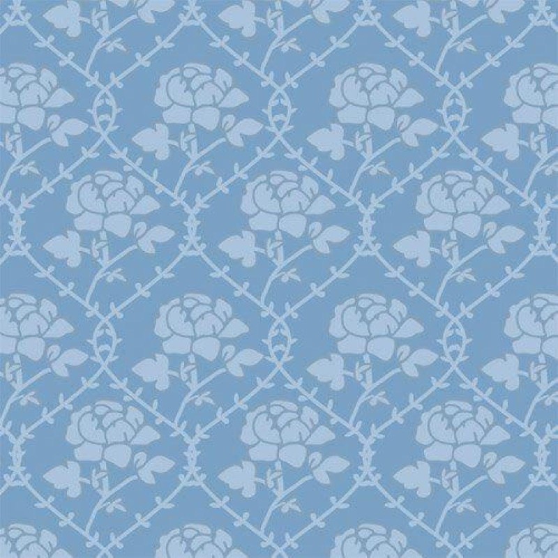 Dolls House Emporium Wallpaper Blue Rose Pattern Miniature Print 1:12 Scale