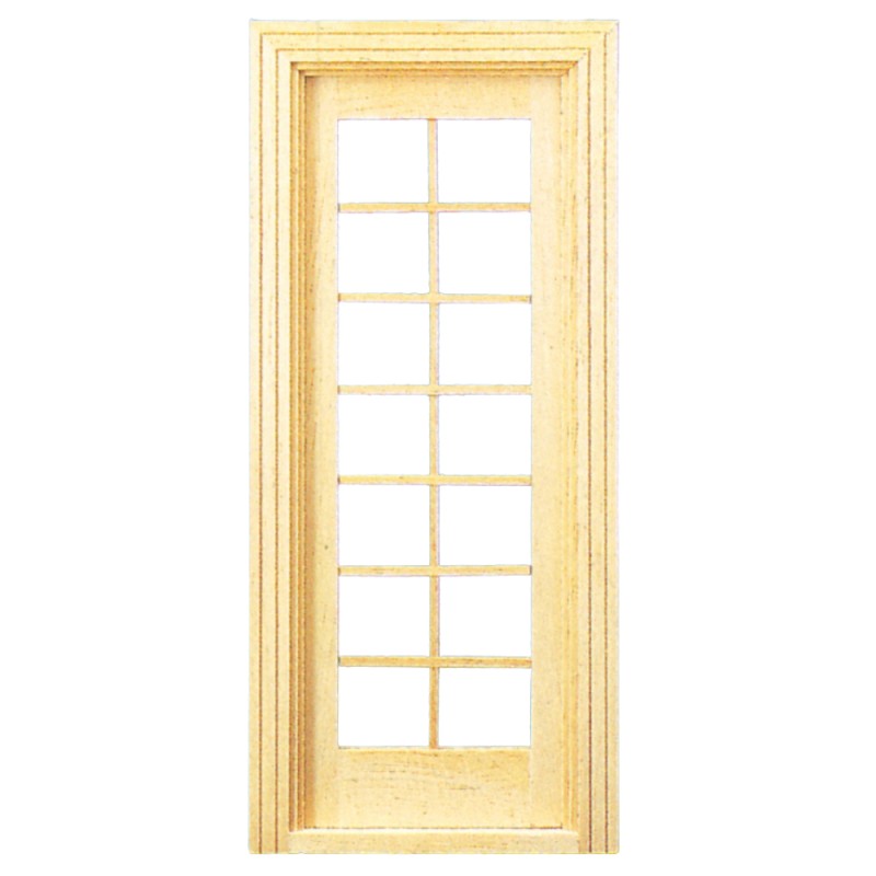 Dolls House French Door Single Unfinished Barewood Building Component 1:12 Scale