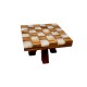 Dolls House Checkered Coffee Table Solid Oak Bespoke White Resin 1:12 Furniture