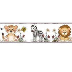 Baby Animals Safari Wallpaper Border Zebra Monkey Lion Panda  Etsy