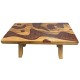 Dolls House Epoxy Resin River Dining Table Wooden Brown Gold Modern Furniture