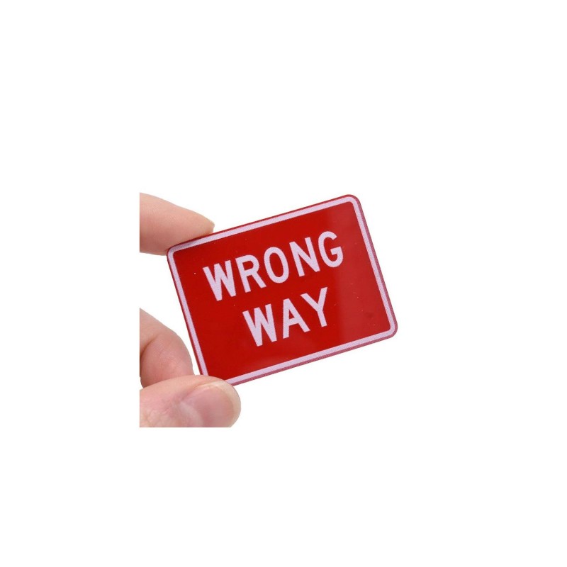 Dolls House Wrong Way Sign US Road Restricted Area Warning 1:12 Scale Accessory