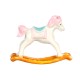 Dolls House Small Rocking Horse Ornament Pink Tail & Mane Nursery Toy Accessory