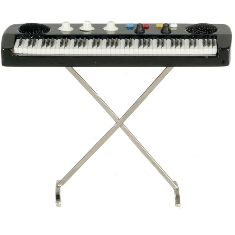 Dolls House Keyboard on Stand Modern Band Music Group School Instrument in Case