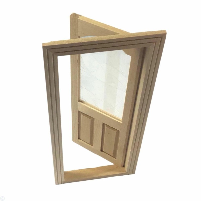 Dolls House Door Half Glazed Decorative Window Wooden 1:12 Building Component