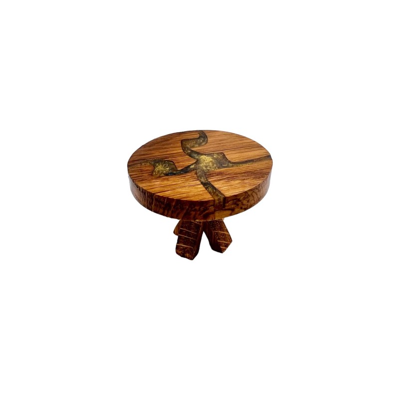 Dolls House River Table Solid Oak Round Epoxy Resin 1:24 Dining Room Furniture