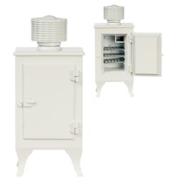 Dollhouse White Refrigerator With Black Hardware Macy Mae 1:12 Scale  Miniature Dollhouse Accessories & Furniture 