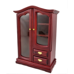 12th scale retailer dolls house furniture Mirror Armoire/Walnut Gold JJ09069WNG