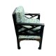 Dolls House Chinese Black Blue Armchair Hand Painted JBM Living Room Furniture