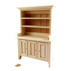 Vintage Doll House Furniture Wooden Secretary Desk Hutch Cabinet with SPANISH cheapest CERAMIC DISHES