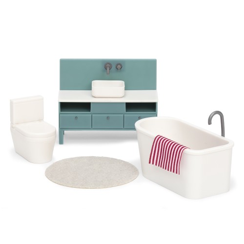 Lundby Basic Sink Unit Bath Toilet Modern Dolls House Bathroom ...