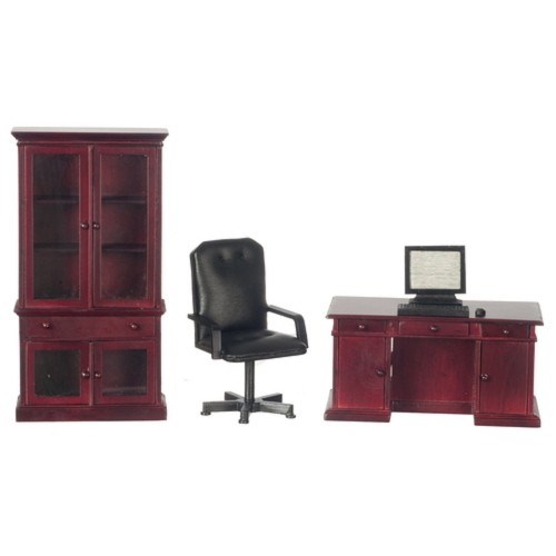 1:12 Mahogany Wood Barristers Study Office Furniture Set | Town Square ...